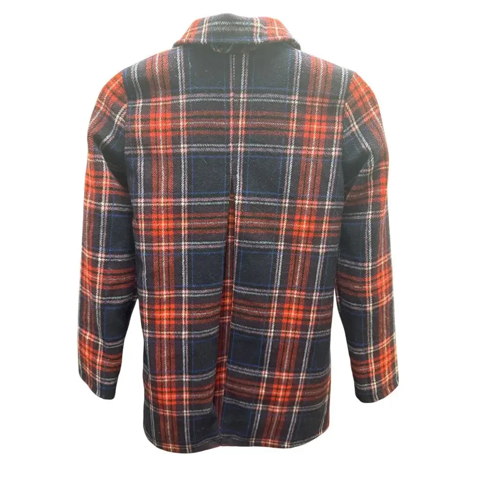 Lot Girls H&M Gymboree Coat M L 9/10 12 Winter Church Dress Coats Orange Plaid - Picture 5 of 9